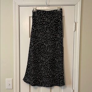 Black and White Polka Dot Midi Skirt